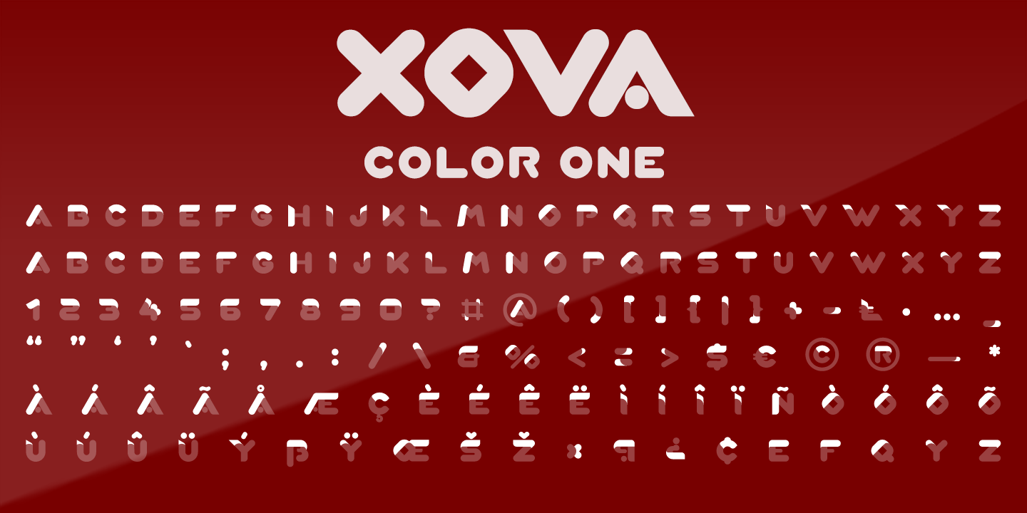 Пример шрифта Xova Layered #6